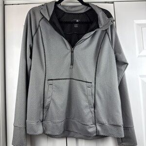 Striped Gray Quarter-Zip Pullover